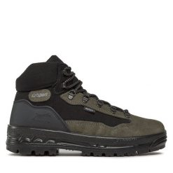 Trekkingi Grisport. Czarne botki sznurowane Grisport, bez wzorów, bez obcasa, bez zapięcia. Za 229.99 zł.