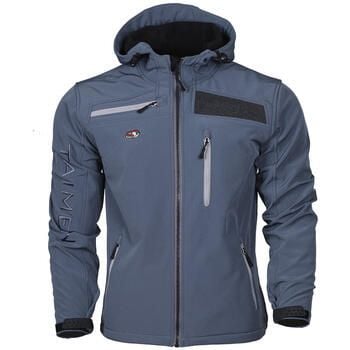 Kurtka Taimen Arigiin softshell - Szaroniebieska. Niebieskie kurtki TAIMEN, bez wzorów, z softshellu, bez kaptura. Za 399.00 zł.