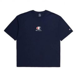 Koszulka sportowa męska Champion 219847BS501. Niebieskie t-shirty sportowe Champion, bez wzorów, z bawełny, bez ramiączek. Za 168.00 zł.