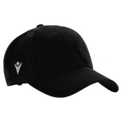 Czarna czapka baseballowa Macron Dart (x5). Czarne czapki z daszkiem Macron, bez wzorów, z materiału. Za 307.50 zł.