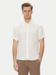 Michael Kors Koszula CS1400I4YT Biały Slim Fit. Białe koszule Michael Kors, m, bez wzorów, ze lnu, bez kołnierzyka, bez ramiączek. Za 379.99 zł.