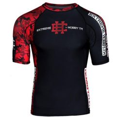 Koszulka Męska na siłownię rashguard MMA EXTREME HOBBY RED WARRIOR. Czarne bielizna termoaktywna EXTREME HOBBY, l, bez wzorów, z bawełny, bez ramiączek, na fitness i siłownię. Za 199.00 zł.