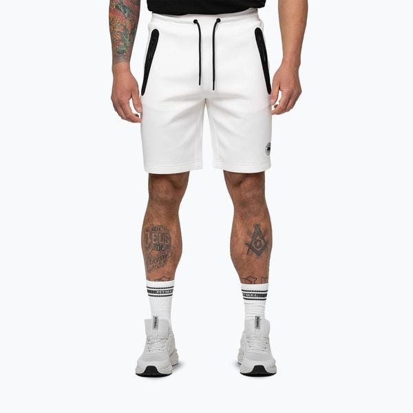 Spodenki męskie Pitbull Dogwood Sport. Białe krótkie spodenki sportowe PITBULL, m, bez wzorów, z bawełny. Za 189.99 zł.