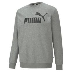 Bluza męska Puma Essential Big Logo Crew, szaro-szara. Czarne bluzy Puma, m, bez wzorów, bez kaptura. Za 248.99 zł.