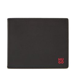 Duży Portfel Męski HUGO. Czarne portfele Hugo, bez wzorów. Za 429.99 zł.