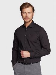 Tommy Hilfiger Koszula MW0MW25040 Czarny Slim Fit. Czarne koszule Tommy Hilfiger, m, bez wzorów, z bawełny, bez kołnierzyka, bez ramiączek. Za 269.99 zł.