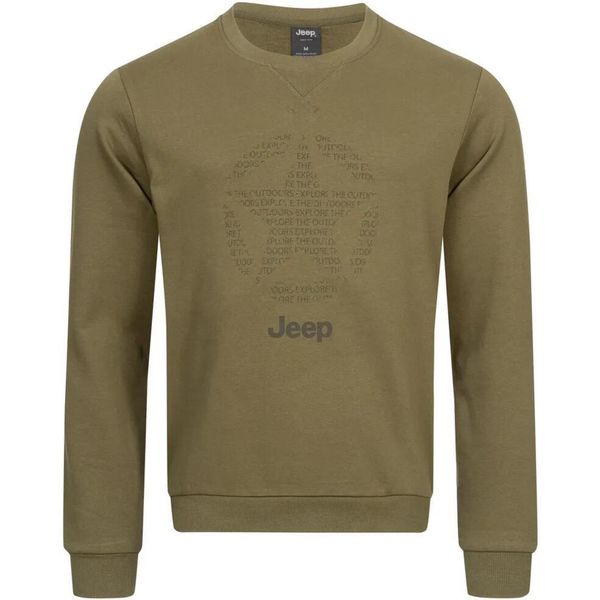 Męska bluza Jeep® Ster 2XL - Komfort i Styl. Brązowe bluzy Jeep, m, bez wzorów, z bawełny, bez kaptura. Za 98.07 zł.