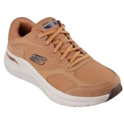 Buty sportowe Sneakersy męskie Skechers Arch Fit 2.0 - The Keep. Brązowe buty sportowe casual Skechers, bez wzorów, bez zapięcia. Za 424.31 zł.