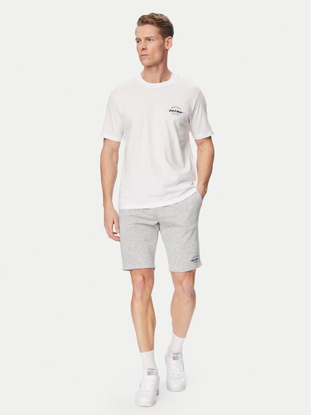 Jack & Jones Komplet t-shirt i spodenki Brandon 12298184 Biały Regular Fit. Białe krótkie spodenki sportowe Jack & Jones, m, bez wzorów, z bawełny. Za 107.99 zł.