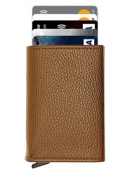 BAGmori Skórzany portfel w kolorze jasnobrązowym - 9 x 6 x 2 cm rozmiar: onesize. Brązowe portfele BAGmori, bez wzorów, z materiału. Za 56.99 zł.