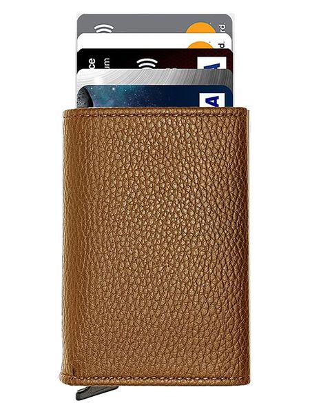 BAGmori Skórzany portfel w kolorze jasnobrązowym - 9 x 6 x 2 cm rozmiar: onesize. Brązowe portfele BAGmori, bez wzorów, z materiału. Za 56.99 zł.