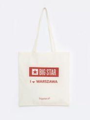 Torba bawełniana warszawa 102. Białe torby na ramię BIG STAR, z aplikacjami, z bawełny, na ramię, z nadrukiem, bez dodatków. Za 4.99 zł.