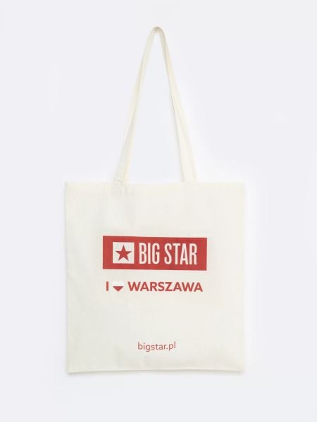Torba bawełniana warszawa 102. Białe torby na ramię BIG STAR, z aplikacjami, z bawełny, na ramię, z nadrukiem, bez dodatków. Za 4.99 zł.