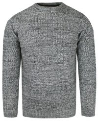 Męski Sweter Dziergany (Knit) - Brave Soul - Popielaty Melanż. Szare swetry rozpinane Brave Soul, l, bez wzorów, dziergany, bez kołnierzyka, bez ramiączek. Za 119.00 zł.