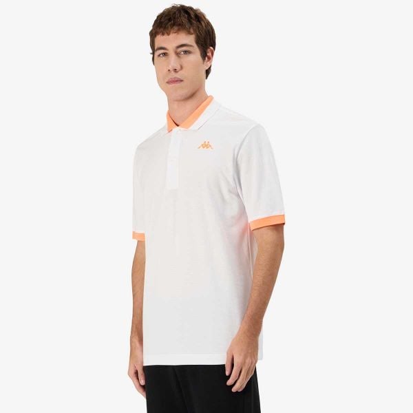 Polo Kappa Neon. Białe koszulki polo Kappa, m, bez wzorów, bez kołnierzyka, bez ramiączek. Za 188.00 zł.