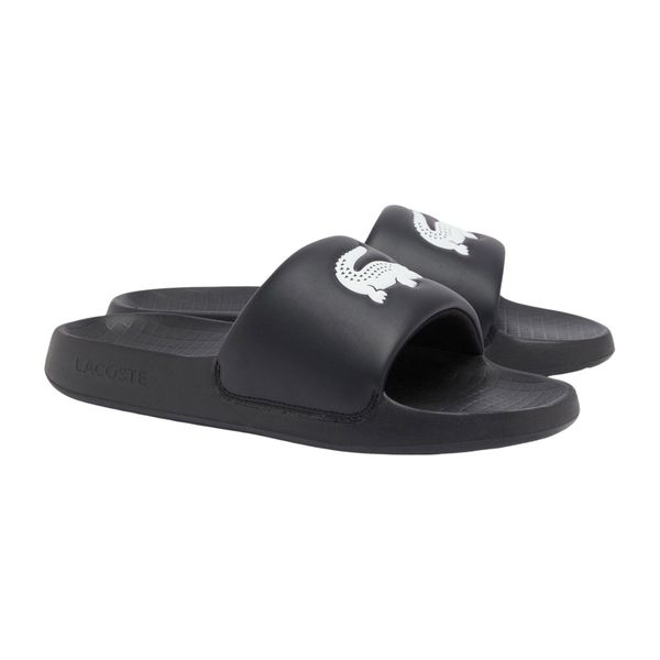 Klapki Lacoste Model Serve Slide 1.0 Kolor Czarny. Czarne klapki LACOSTE, z materiału. Za 219.00 zł.