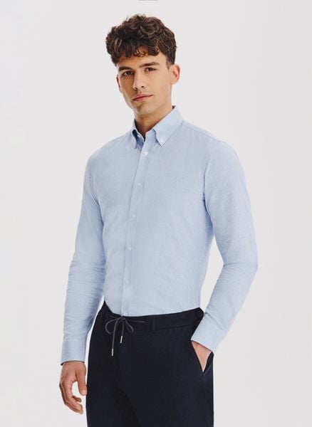 PAKO LORENTE - Niebieska koszula w pepitkę. Niebieskie koszule Pako Lorente, m, bez wzorów, z bawełny, bez kołnierzyka, bez ramiączek. Za 199.99 zł.