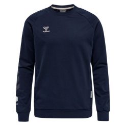 Bluza piłkarska męska Hummel Move Grid bawełniana. Niebieskie bluzy Hummel, m, bez wzorów, z bawełny, bez kaptura. W wyprzedaży za 206.00 zł.