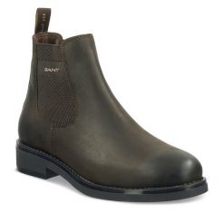 Sztyblety Gant. Brązowe botki sznurowane GANT, bez wzorów, bez obcasa, bez zapięcia. Za 799.99 zł.