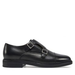 Półbuty Polo Ralph Lauren. Czarne eleganckie półbuty Polo Ralph Lauren, bez wzorów, bez obcasa, bez zapięcia. Za 619.99 zł.