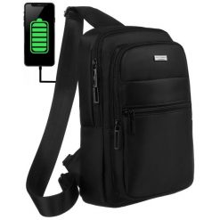 Mała torba męska plecak na jedno ramię - Peterson. Torby na ramię Peterson, bez wzorów, małe, bez dodatków. Za 67.99 zł.