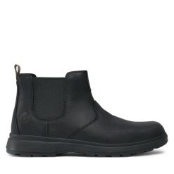 Sztyblety Timberland. Czarne botki sznurowane Timberland, bez wzorów, bez obcasa, bez zapięcia. Za 749.99 zł.