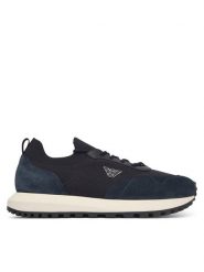 Emporio Armani Sneakersy EM003739 AF19724 Granatowy. Niebieskie buty sportowe casual Emporio Armani, bez wzorów, ze skóry, bez zapięcia. Za 1,359.00 zł.