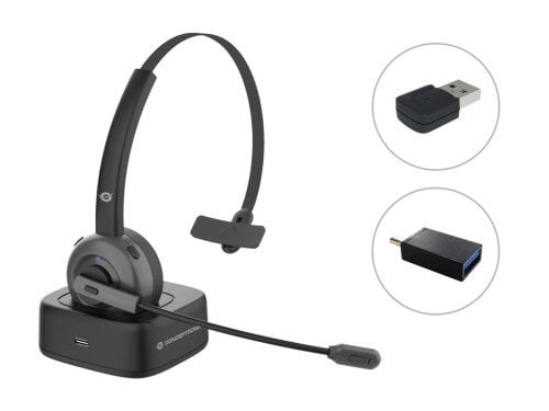 Conceptronic POLONA03BDA słuchawki/zestaw słuchawkowy Bezprzewodowy Opaska na głowę Biuro/centrum telefoniczne Bluetooth Podstawka do ładowania Czarny. Czarne słuchawki bezprzewodowe No name. Za 299.99 zł.