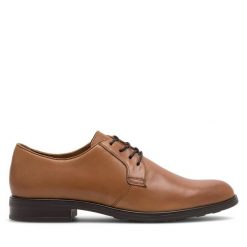 Półbuty Lasocki. Brązowe eleganckie półbuty Lasocki, bez wzorów, bez obcasa, bez zapięcia. Za 189.99 zł.
