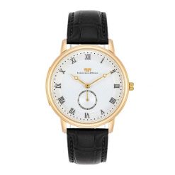 Rhodenwald & Söhne Zegarek kwarcowy Moonlight żółte złoto Skóra naturalna Czarny Zegarki męskie 1 ct Męskie. Czarne, analogowe zegarki Rhodenwald & Söhne, z mosiądzu. Za 539.99 zł.