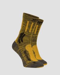 Skarpety trekkingowe X-Socks Trek X Merino 4.0. Żółte skarpety X-Socks, bez wzorów, z materiału. Za 90.00 zł.