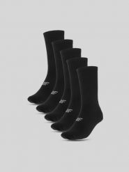 4F Skarpetki długie (5-pack) męskie - czarne 39-42. Czarne skarpety 4F, bez wzorów, z bawełny. Za 69.99 zł.