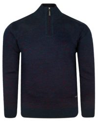 Sweter Wełniany Bordowo-Granatowy TROYER z Wysokim Dekoltem na Zamek, Ciepły -TRIKKO. Czerwone swetry rozpinane Trikko, l, bez wzorów, z wełny, bez kołnierzyka, bez ramiączek. Za 235.00 zł.