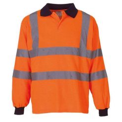 Męska Koszulka Polo Z Długim Rękawem HiVis. Żółte bluzki z długim rękawem YOKO, m, bez wzorów, bez kołnierzyka, bez ramiączek. Za 149.99 zł.