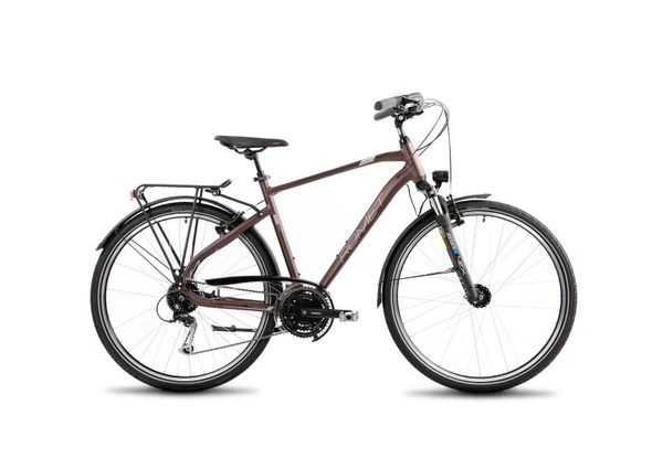 Rower trekkingowy ROMET GAZELA 9 2024. Brązowe espadryle ROMET, bez wzorów, bez obcasa, bez zapięcia. Za 3,699.00 zł.