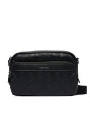 Calvin Klein Saszetka Emblem Aop Deboss Camera Bag LV04D3563G Czarny. Czarne saszetki i nerki CALVIN KLEIN, bez wzorów, ze skóry, bez dodatków. Za 409.99 zł.