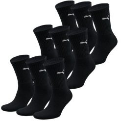 Skarpety sportowe Puma czarne 9 par. Czarne skarpetki sportowe Puma, bez wzorów, z bawełny. Za 173.99 zł.