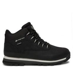 Trekkingi ALPINE PRO. Czarne botki sznurowane Alpine Pro, bez wzorów, bez obcasa, bez zapięcia. Za 269.99 zł.