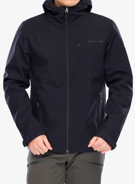 Kurtka softshell męska Vaude Cyclone Hooded Jacket. Czarne kurtki Vaude, m, bez wzorów, z materiału, bez kaptura. Za 619.20 zł.