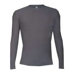 Koszulka z długim rękawem Pro Compression Adults Men Round Neck Undershirt. Szare bluzy BADGER SPORT, m, bez wzorów, bez kaptura. Za 215.95 zł.