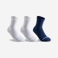 Skarpety sportowe tenis RS160 3 pary. Białe skarpetki sportowe ARTENGO, bez wzorów, z bawełny. Za 24.99 zł.