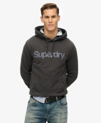 Superdry Core Logo City Hood męska bluza z kapturem – 100% bawełna, Washed Black. Czarne bluzy z kapturem Superdry, m, bez wzorów, z bawełny, z kapturem. Za 464.20 zł.