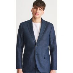 Marynarka z lnu i bawełny - Niebieski. Garnitury marki Reserved. Za 299.99 zł.