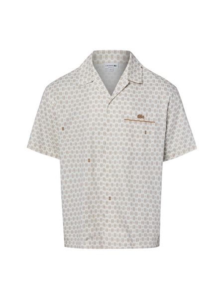 Lacoste koszula z krótkim rękawem Mężczyźni Modern Fit Bawełna biały|brązowy, 45. Białe koszule LACOSTE, m, bez wzorów, z bawełny, bez kołnierzyka, bez ramiączek. Za 699.95 zł.