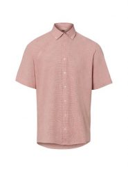 Nils Sundström koszula z krótkim rękawem z lnu Mężczyźni Modern Fit Bawełna czerwony, XXL. Czerwone koszule Nils Sundström, m, bez wzorów, z bawełny, bez kołnierzyka, bez ramiączek. Za 169.95 zł.