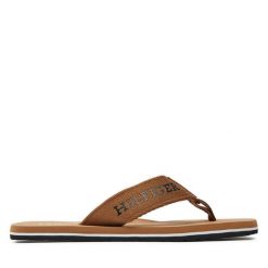Japonki Tommy Hilfiger. Brązowe japonki Tommy Hilfiger, bez wzorów. Za 159.99 zł.