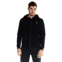 Bluza z kaptur na outdoor na co dzień. Czarne trekkingi LEONE 1947 APPAREL, bez wzorów, z bawełny, bez zapięcia. Za 168.36 zł.