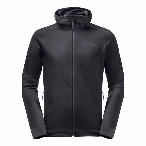Bluza polarowa męska Jack Wolfskin Baiselberg. Czarne bluzy z kapturem Jack Wolfskin, m, bez wzorów, z elastanu. Za 349.99 zł.