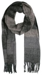 Szalik z Frędzlami, Szary, Wzór Geometryczny Miękki, Firmy V.Fraas -Cashmink. Szare szaliki V. Fraas, bez wzorów, z materiału. Za 65.00 zł.