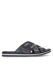 Rieker Klapki 21599-14 Granatowy. Niebieskie klapki Rieker, z materiału. Za 279.99 zł.